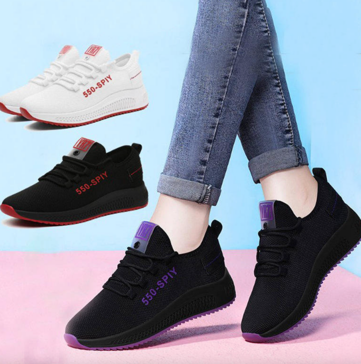Women’s Breathable Casual Sneakers – Lightweight Outdoor Walking & Sport Shoes