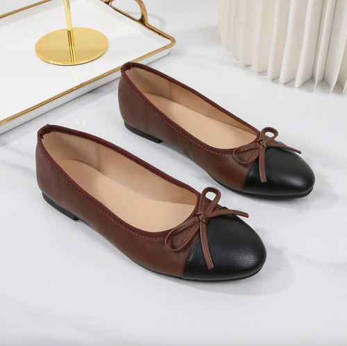 Women’s Bow Detail Loafer Flats – Minimalist Large-Size Casual Pumps