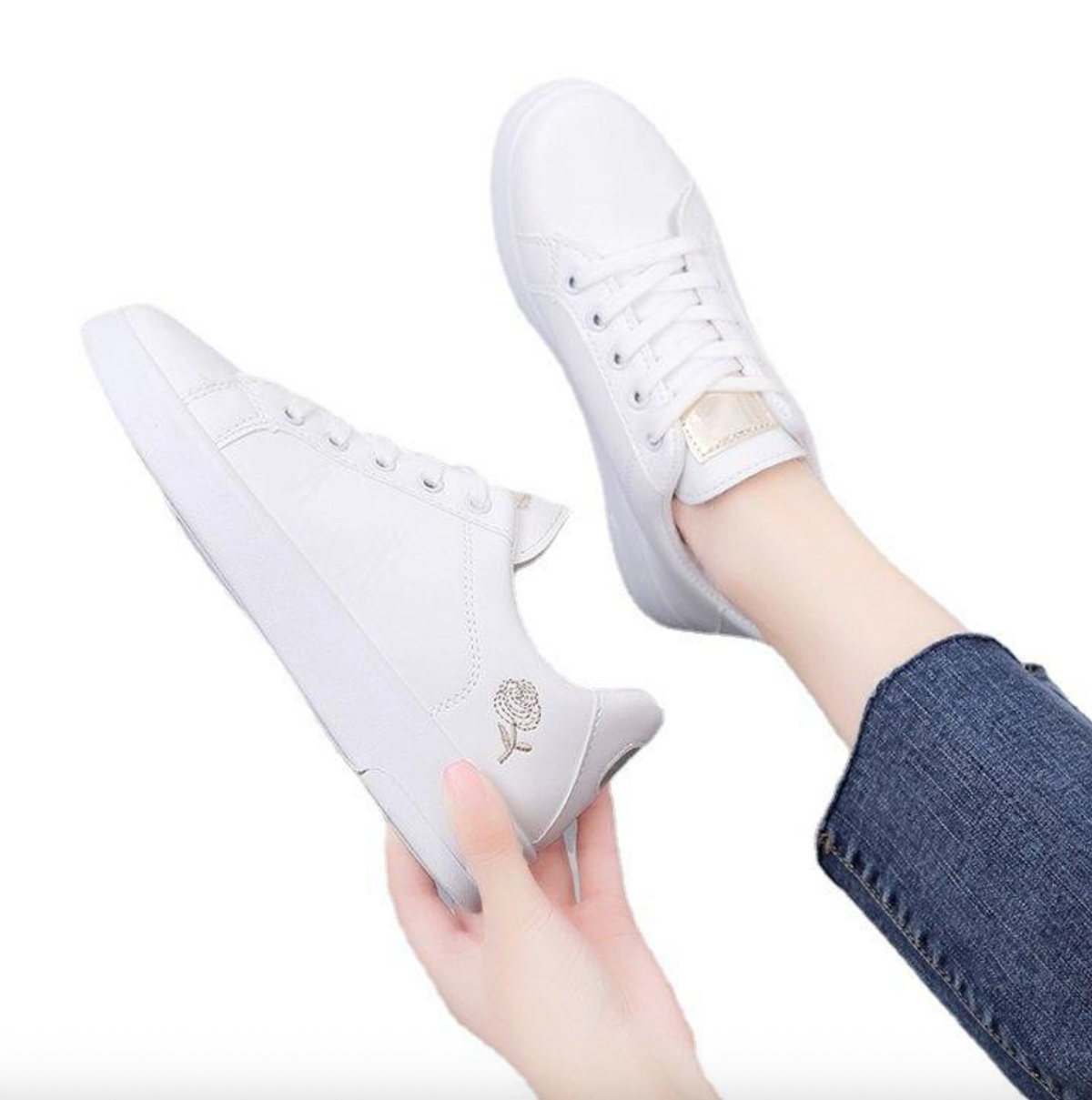 Women’s Classic White Casual Shoes – Versatile Everyday Sport-Inspired Flats