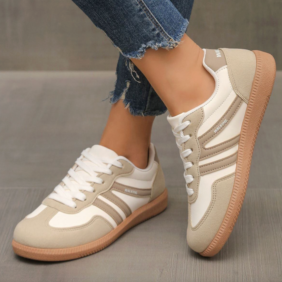 Women’s Round-Toe Flat Shoes – Large Size Anti-Slip Soft-Sole Casual Walking Shoes