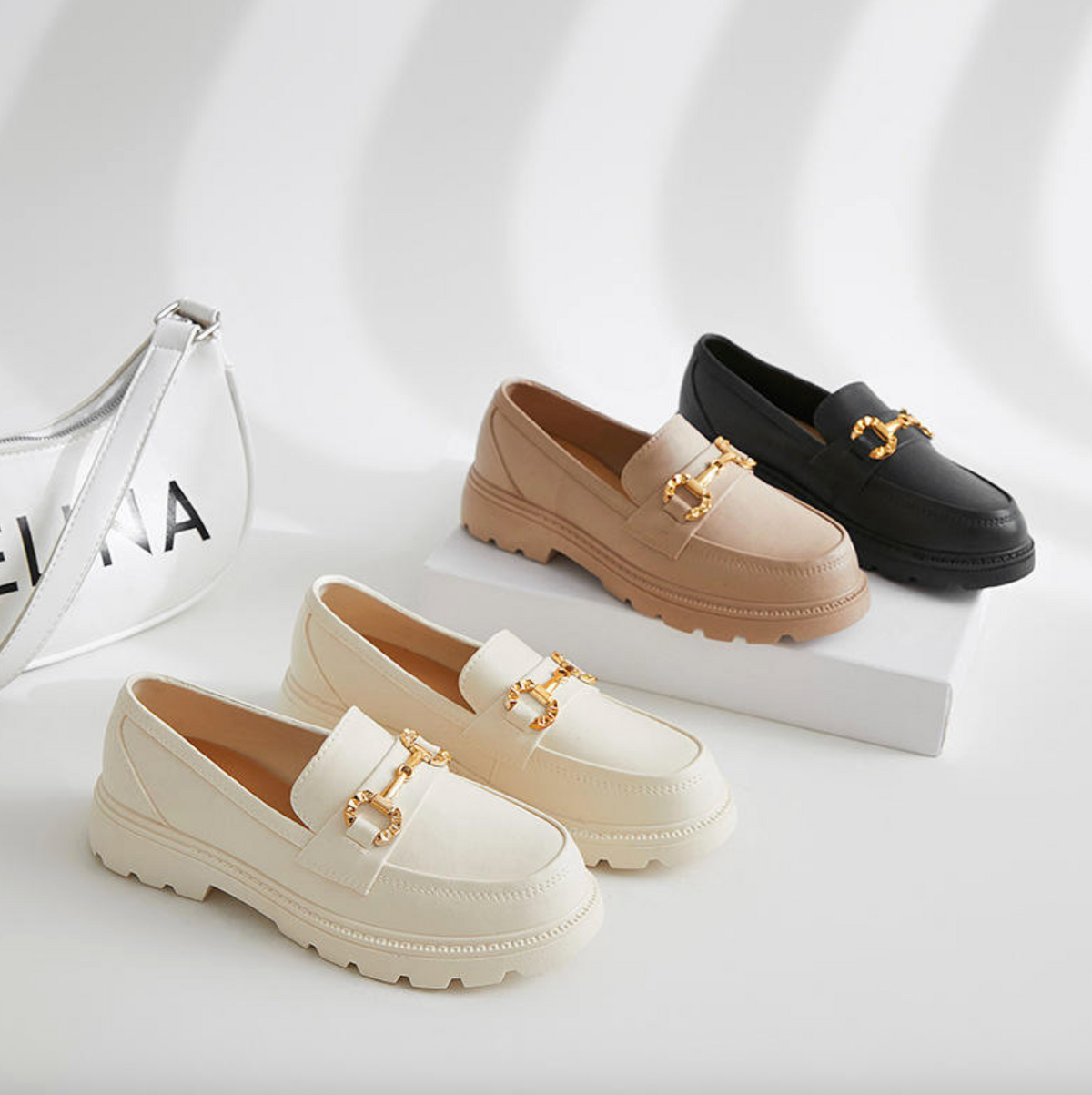 Women’s Platform Loafer Shoes – Casual Wedge Flat Walking Shoes with Thick Sole