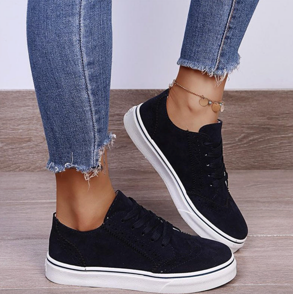 Women’s Chunky Cushion Sneakers – Casual Walking Shoes with Flat Platform Sole