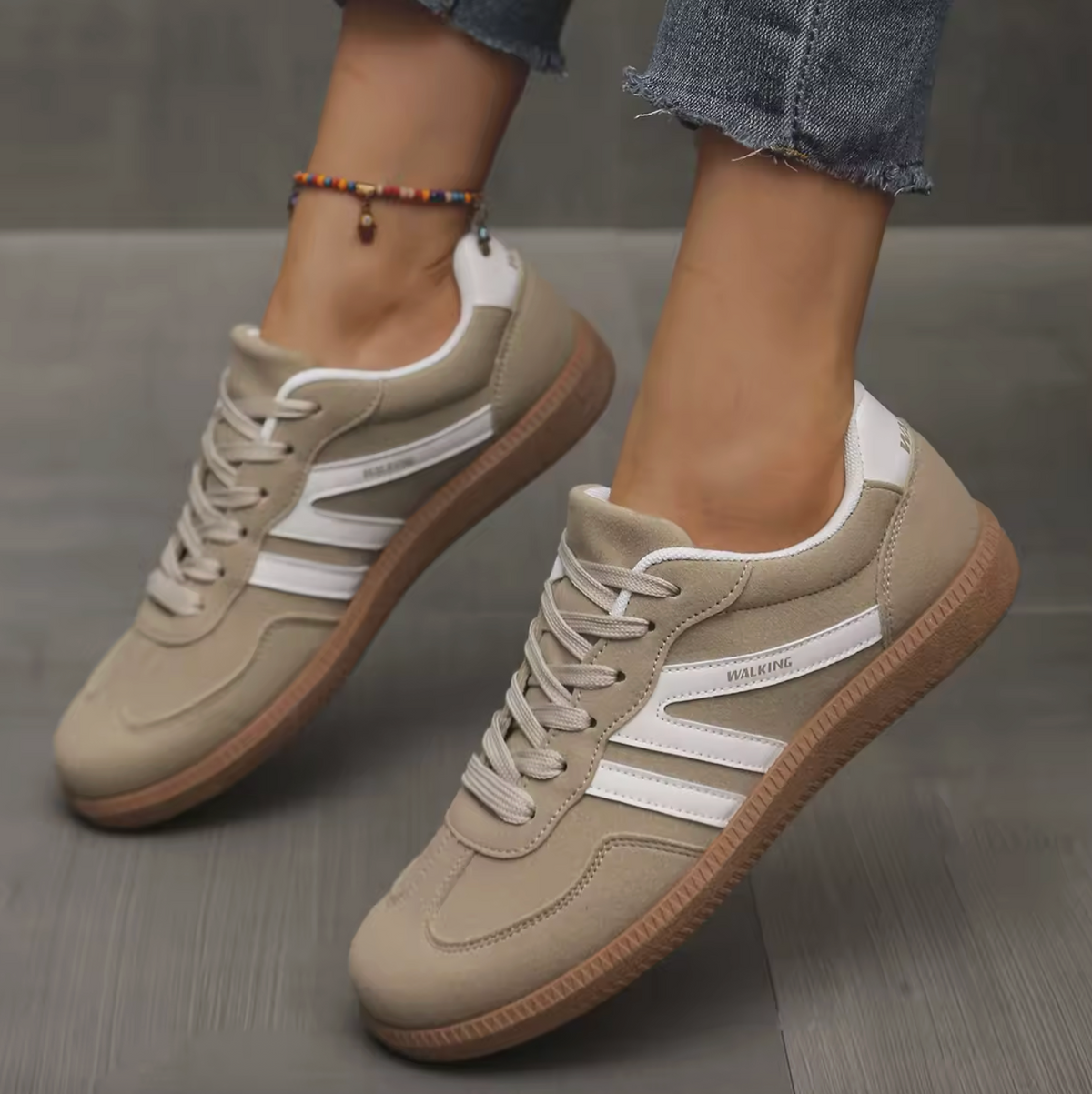 Women’s Round-Toe Flat Shoes – Large Size Anti-Slip Soft-Sole Casual Walking Shoes